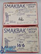 2x Boxed Sets of SmakBak Captive Golf Ball practice aid - in the original makers box with the
