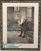 Dendy Sadler Golf Print - A Little Practice, well framed - size #44cm x 54cm