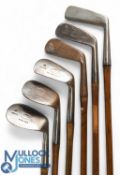 6x Gibson Star Mark Golf clubs - 2x niblicks, deep faced mashie, medium iron, 2 iron t/w a