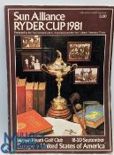 1981 Ryder Cup Golf Programme, multi signed with signatures of Lee Trevino, Jerry Pate, Tom Kite,