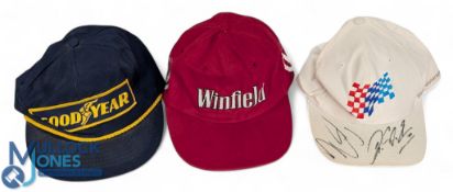 2000 F1 Motor Sport signed BMW Base Ball Cap Ralf Schumacher and Nick Heidfeld, plus a Goodyear