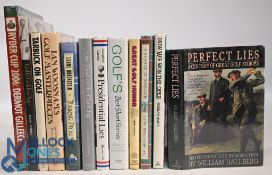 12x hardcover Golfing Books to include Ryder Cup 2006 Dermot Gilleece (signed), Golf's Golden Age