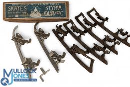 3x Period Ice Skates, to include a boxed set of Steyr Daimler Puch A G Graz Austria Styria Olympic