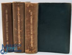 1911-1913 Wisden Cricketers' Almanack, three rebound volumes, in green leather with gilt to all page