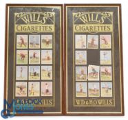 Will's Cigarette Famous Golfers Golf Cards, reissued cards mounted in two frames - size #33cm x