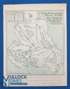 1948 Augusta National Golf Club Tournament Course Plan Sheet, with pin hole to one corner, 21cm