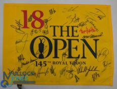 Golf Autograph - multi signed The Open 2004 Golf 18th Pin Flag signed to the front in ink Sandy