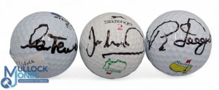 3x Signed Golf Balls, a Sam Torrance Ryder Cup ball, Ian Woosman Masters ball, Bernard Langer