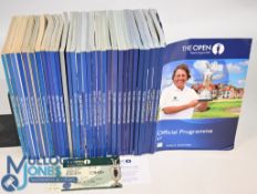 1984-2014 The Open Golf Championship Programmes, a run of programmes 2010, includes a ticket - all