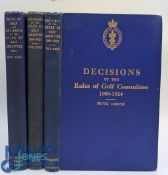 Three Decisions by The Rules of Golf Committee 1909-1924, 1909-1928, and 1934 with index (3)