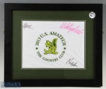 US Amateur Golf Championship 2013 flag signed by Matt Fitzpatrick and runner-up Oliver Goss and