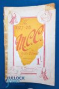 1927-28 MCC South Africa Cricket Tour Programme multi signed: signed throughout with signatures of S