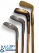 2x Braid Mills putters; one with light hosel damage, a brass bent neck blade stamped accurate