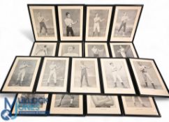 1895 Boxing Gladiators of the Prize Ring Frames Prints, 17 well framed boxing supplement prints of