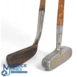 2x Interesting putters features a Gibson for Lillywhite very bent neck metal blade with full face