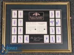 A signed score card Stephen Gallacher East Sussex National Golf Club - 54cm x 51cm framed under