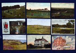 Good collection of early 20thc English Golf Links coloured postcards (12) to include Budleigh