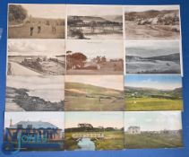 Collection of 12x early Scottish golf postcards – incl Blairgowrie, Brodick, Carradale, Fraserburgh,