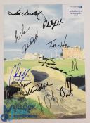 Signed 2015 British Open Winners Photograph: includes Tom Watson, Paul Lawrie, Ernie Els 12 in total