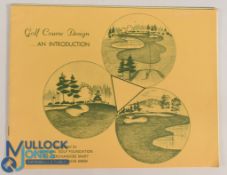 1971 Golf Course Design, An Introduction Geoffrey S Cornish and William G Robinson, 20pp card cover,