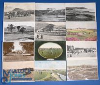 Collection of 12x early Scottish golf postcards – incl Aberfeldy, Ayr, Braid Hills, Carnoustie,