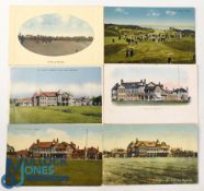 Interesting collection of early coloured Hoylake Golf Club postcards from 1906 onwards (6) to