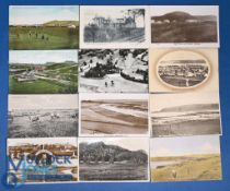 Collection of 12x early Scottish golf postcards – incl Auchteradar, Baberton, Ballater, Braid Hills,
