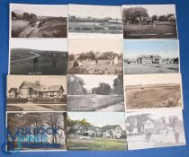 Collection of 12x early English golf postcards – incl Appleby, Baildon Moor, Bamburgh, Bowring Park,