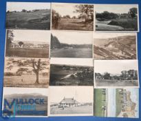 Collection of 12x early English golf postcards – incl Bellingham, Benfleet, Bishop Auckland,
