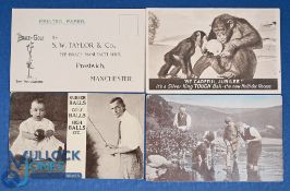 4x Rare, early and interesting golf related postcards featuring a postcard order form for SW