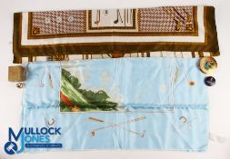 Women Golf Collectables: a Stratton golf compact, Outdoor Girl face powder tin, a scarf clip with