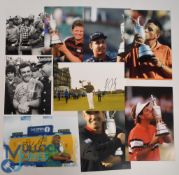 Signed British Open Winners Photographs: includes Johnny Miller, Nick Price, Justin Leonard, Tony