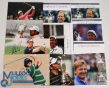 Selection of autographed Golf Players Photographs: to include Tom Lehman, David Duval, Ernie Els,