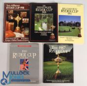 1981, 1983, 1985, 1987 and 1989 Official Ryder Cup Golf Programmes: 1981 Walton Heath Golf Club,