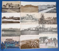 Collection of 12x early English golf postcards – incl Bamburg, Cooden Beach, Crowborough, Heaton