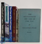 Selection of Golf Architecture related books: to include 1992 The Care of the Golf Course P Hayes,