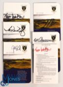 Signed Royal Troon Score Cards: includes Justin Leonard, Mark Calcavechia, Tom Weishoff, Todd