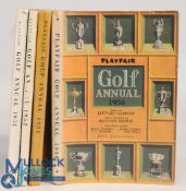 Leonard Crawley Playfair Golf Annuals: Nice set of 4 Annuals for the years 1950, 1951, 1952, 1953 (
