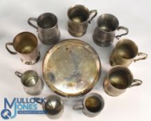 Large Collection of Silverplated Golfing Cups and Trophies: featuring various competitions some