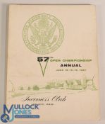 1957 Official US Open Golf Programme: 57th Open Championship 13-15 June played at Inverness Club