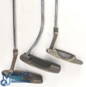 3x Vintage PING Golf Putters featuring a Ping Anser, a Cushin, and N Echo models – all with all with
