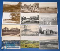 Collection of 12x early English golf postcards – incl Aspley Guise, Blackmoor, Boscombe (