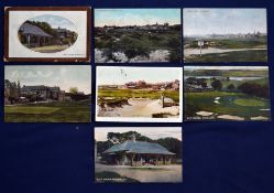 Interesting collection of early Alnmouth Golf Links (Est 1869) coloured golfing postcards (8) a good