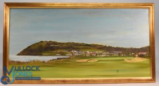 Brendan Hayes (modern Irish artist) – signed oil and acrylic on canvas, titled “Bray from