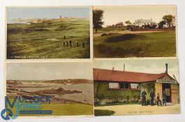 Interesting collection of early Scilly Isles and Channel Islands coloured golfing postcards from the