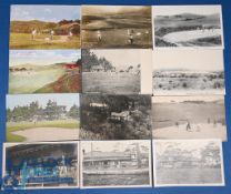 A Rare collection of 9x early Japanese golf related postcards together with three postcard sixed