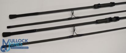 Pair of Fox Horizon X 10ft 2pc carbon carp rods 3lb test abbreviated handle models 40mm butt