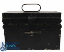 A black japanned lure/fly tin in the style of C Farlow & Co, 10