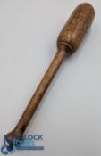 Fine Antique turned wooden Fishing Priest, boxwood wood or fruit wood, #24cm long, displays well