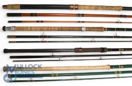 A collection of hollow glass float/match rods, all without bags: Shakespeare Alpha 13ft 3pc.